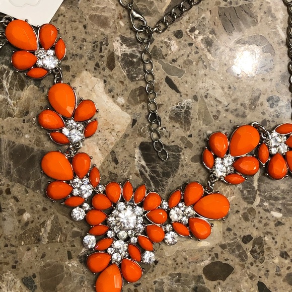 Orange Sparkle Necklace - Picture 3 of 4